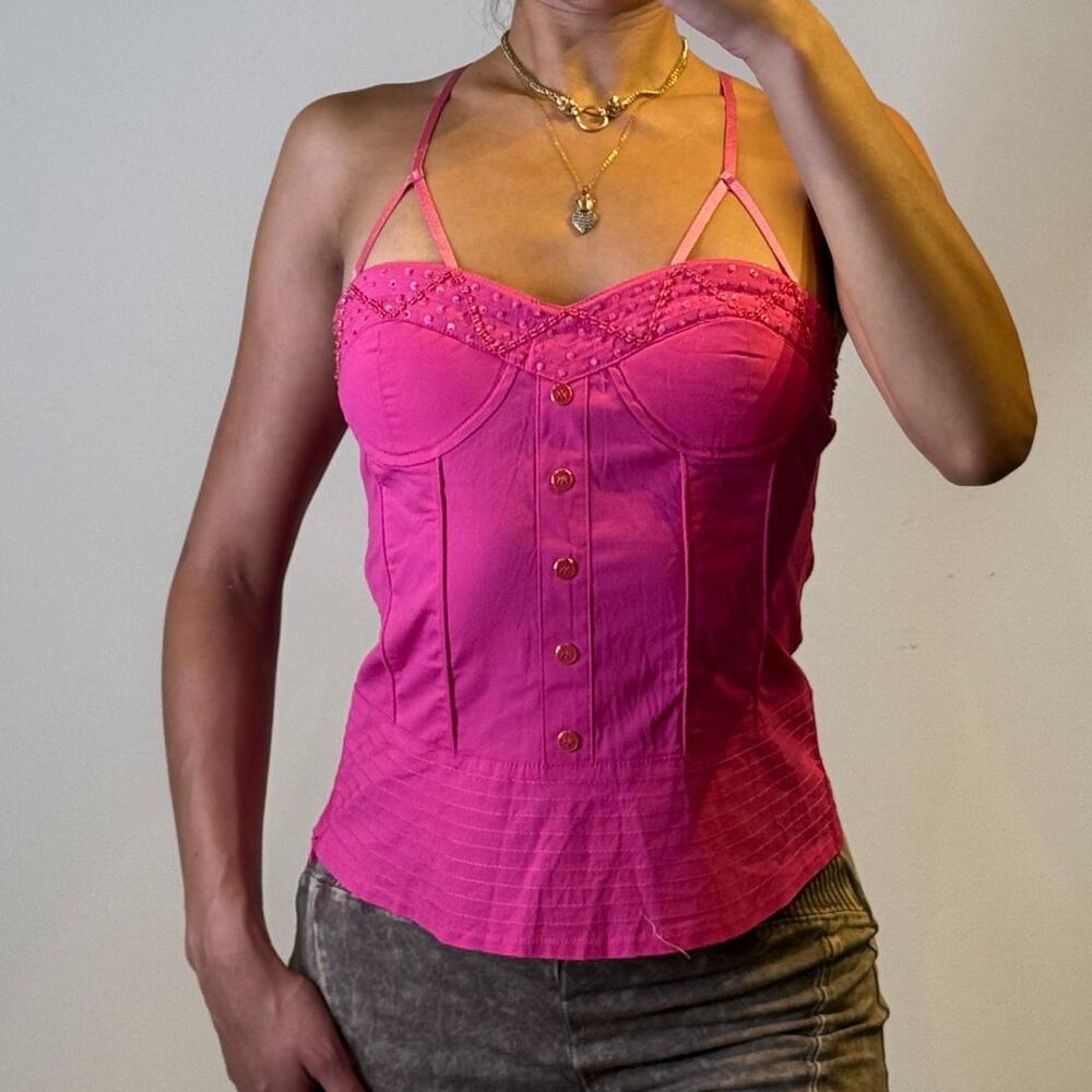 Pink Beaded Top M